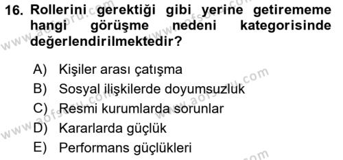 Görüşme Teknikleri Dersi 2021 - 2022 Yılı (Vize) Ara Sınavı 16. Soru