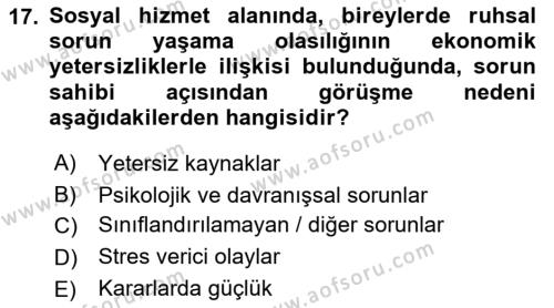 Görüşme Teknikleri Dersi 2021 - 2022 Yılı (Vize) Ara Sınavı 17. Soru