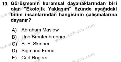 Görüşme Teknikleri Dersi 2021 - 2022 Yılı (Vize) Ara Sınavı 19. Soru
