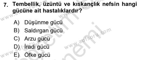 İslam Ahlak Esasları Dersi 2022 - 2023 Yılı (Final) Dönem Sonu Sınavı 7. Soru