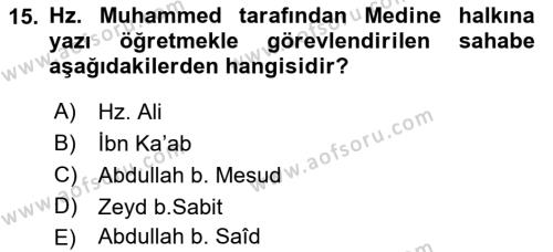 İslam Sanatları Tarihi Dersi 2021 - 2022 Yılı (Vize) Ara Sınavı 15. Soru