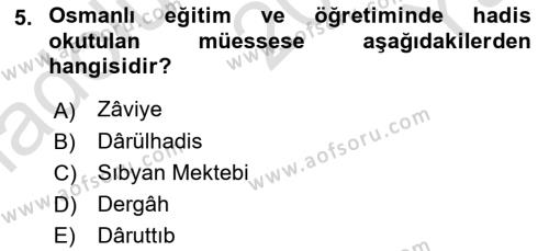 İslam Sanatları Tarihi Dersi 2021 - 2022 Yılı Yaz Okulu Sınavı 5. Soru