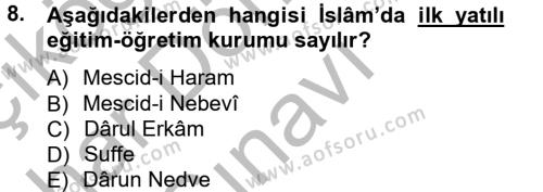 Hadis Tarihi ve Usulü Dersi 2012 - 2013 Yılı (Final) Dönem Sonu Sınavı 8. Soru