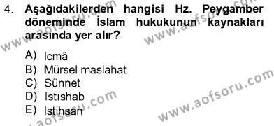 İslam Hukukuna Giriş Dersi 2012 - 2013 Yılı (Vize) Ara Sınavı 4. Soru