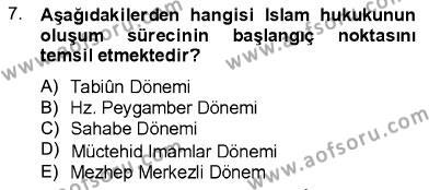 İslam Hukukuna Giriş Dersi 2012 - 2013 Yılı (Vize) Ara Sınavı 7. Soru