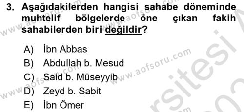 İslam Hukukuna Giriş Dersi 2022 - 2023 Yılı Yaz Okulu Sınavı 3. Soru