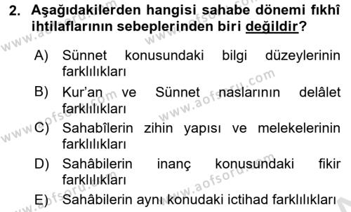 İslam Hukukuna Giriş Dersi 2023 - 2024 Yılı (Final) Dönem Sonu Sınavı 2. Soru