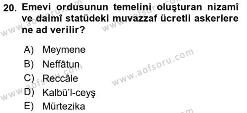 İslam Kurumları ve Medeniyeti Dersi 2018 - 2019 Yılı Yaz Okulu Sınavı 20. Soru