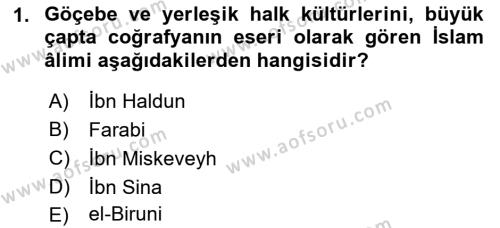 İslam Kurumları ve Medeniyeti Dersi 2021 - 2022 Yılı Yaz Okulu Sınavı 1. Soru