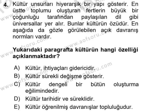 İslam Kurumları ve Medeniyeti Dersi 2023 - 2024 Yılı (Vize) Ara Sınavı 4. Soru