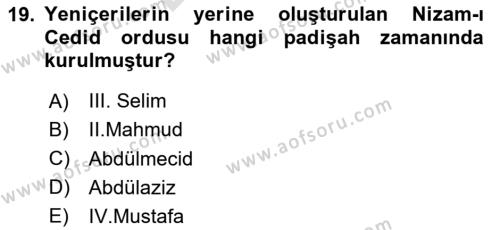 İslam Kurumları ve Medeniyeti Dersi 2023 - 2024 Yılı (Final) Dönem Sonu Sınavı 19. Soru