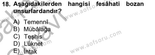 Türk İslam Edebiyatı Dersi 2012 - 2013 Yılı (Vize) Ara Sınavı 18. Soru