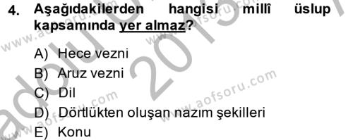 Türk İslam Edebiyatı Dersi 2013 - 2014 Yılı (Vize) Ara Sınavı 4. Soru