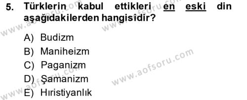 Türk İslam Edebiyatı Dersi 2013 - 2014 Yılı (Vize) Ara Sınavı 5. Soru