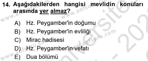 Türk İslam Edebiyatı Dersi 2021 - 2022 Yılı Yaz Okulu Sınavı 14. Soru