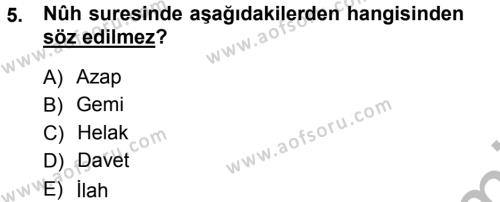 Tefsir Dersi 2012 - 2013 Yılı (Vize) Ara Sınavı 5. Soru