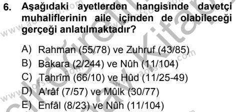 Tefsir Dersi 2012 - 2013 Yılı (Vize) Ara Sınavı 6. Soru