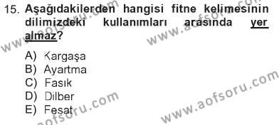 Tefsir Dersi 2012 - 2013 Yılı Tek Ders Sınavı 15. Soru