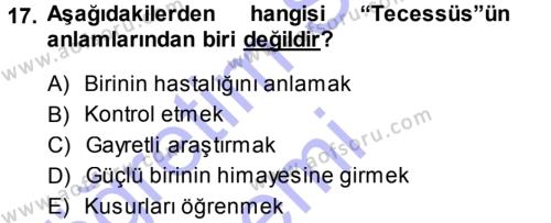 Tefsir Dersi 2013 - 2014 Yılı (Vize) Ara Sınavı 17. Soru