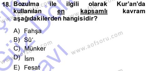 Tefsir Dersi 2013 - 2014 Yılı (Vize) Ara Sınavı 18. Soru
