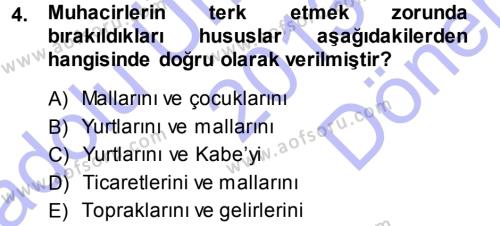 Tefsir Dersi 2013 - 2014 Yılı (Final) Dönem Sonu Sınavı 4. Soru