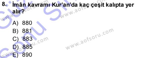 Tefsir Dersi 2013 - 2014 Yılı (Final) Dönem Sonu Sınavı 8. Soru
