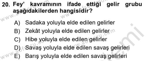 Tefsir Dersi 2023 - 2024 Yılı (Vize) Ara Sınavı 20. Soru