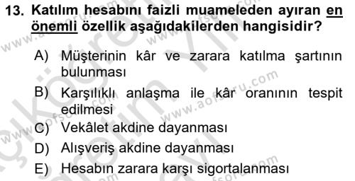 Günümüz Fıkıh Problemleri Dersi 2021 - 2022 Yılı Yaz Okulu Sınavı 13. Soru