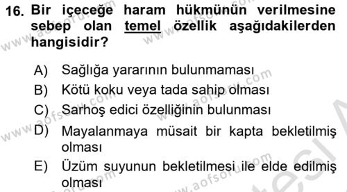 Günümüz Fıkıh Problemleri Dersi 2022 - 2023 Yılı (Vize) Ara Sınavı 16. Soru