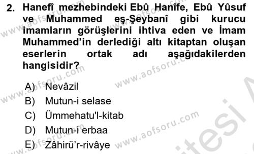 Günümüz Fıkıh Problemleri Dersi 2022 - 2023 Yılı (Vize) Ara Sınavı 2. Soru