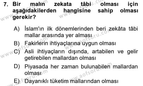 Günümüz Fıkıh Problemleri Dersi 2022 - 2023 Yılı (Vize) Ara Sınavı 7. Soru