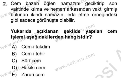 Günümüz Fıkıh Problemleri Dersi 2022 - 2023 Yılı Yaz Okulu Sınavı 2. Soru