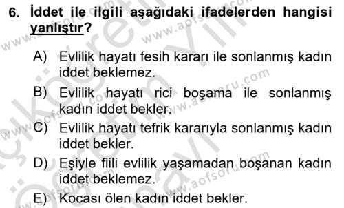 Günümüz Fıkıh Problemleri Dersi 2022 - 2023 Yılı Yaz Okulu Sınavı 6. Soru