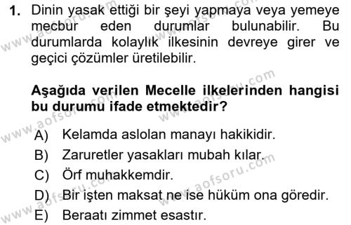 Günümüz Fıkıh Problemleri Dersi 2023 - 2024 Yılı (Vize) Ara Sınavı 1. Soru