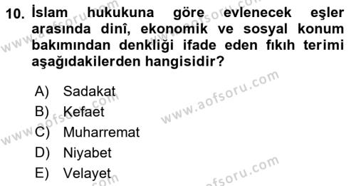 Günümüz Fıkıh Problemleri Dersi 2023 - 2024 Yılı (Vize) Ara Sınavı 10. Soru