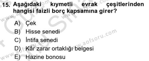 Günümüz Fıkıh Problemleri Dersi 2023 - 2024 Yılı (Final) Dönem Sonu Sınavı 15. Soru