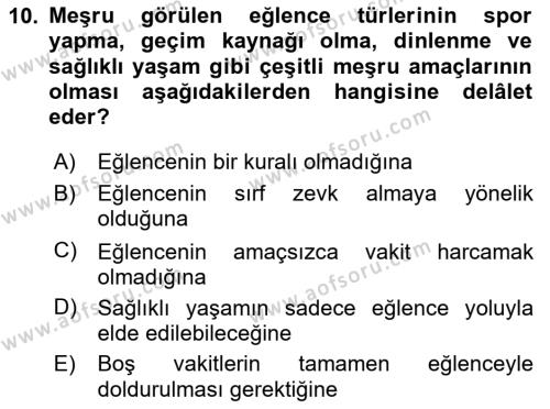 Günümüz Fıkıh Problemleri Dersi 2023 - 2024 Yılı Yaz Okulu Sınavı 10. Soru