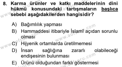 Günümüz Fıkıh Problemleri Dersi 2023 - 2024 Yılı Yaz Okulu Sınavı 8. Soru