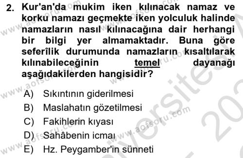 Hadis Dersi 2023 - 2024 Yılı Yaz Okulu Sınavı 2. Soru