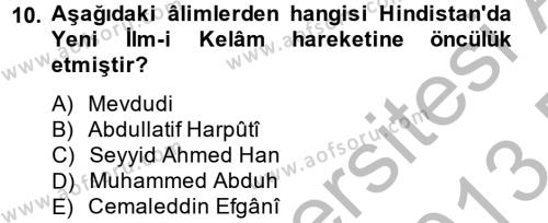 Kelam´a Giriş Dersi 2012 - 2013 Yılı (Final) Dönem Sonu Sınavı 10. Soru