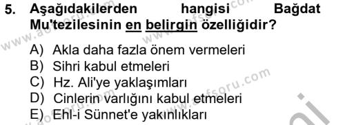 Kelam´a Giriş Dersi 2012 - 2013 Yılı (Final) Dönem Sonu Sınavı 5. Soru