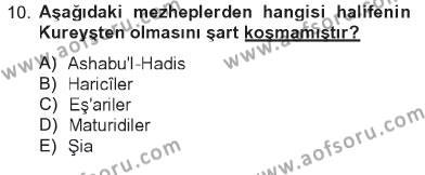 Kelam´a Giriş Dersi 2012 - 2013 Yılı Tek Ders Sınavı 10. Soru