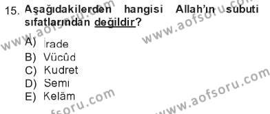 Kelam´a Giriş Dersi 2012 - 2013 Yılı Tek Ders Sınavı 15. Soru