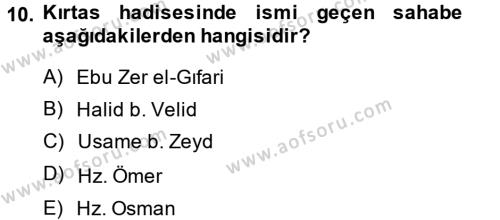 Kelam´a Giriş Dersi 2013 - 2014 Yılı (Vize) Ara Sınavı 10. Soru