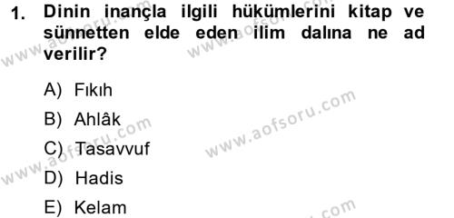 Kelam´a Giriş Dersi 2013 - 2014 Yılı (Final) Dönem Sonu Sınavı 1. Soru