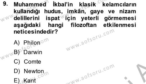 Kelam´a Giriş Dersi 2013 - 2014 Yılı (Final) Dönem Sonu Sınavı 9. Soru