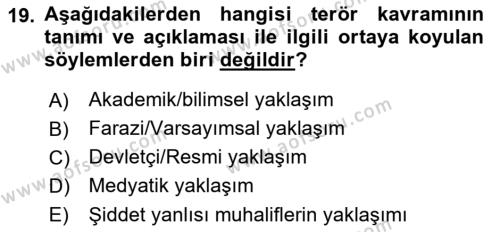 Din Sosyolojisi Dersi 2021 - 2022 Yılı Yaz Okulu Sınavı 19. Soru