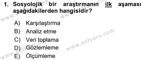 Din Sosyolojisi Dersi 2023 - 2024 Yılı (Final) Dönem Sonu Sınavı 1. Soru