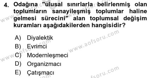 Din Sosyolojisi Dersi 2023 - 2024 Yılı (Final) Dönem Sonu Sınavı 4. Soru