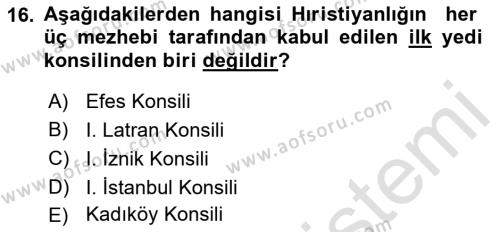 Yaşayan Dünya Dinleri Dersi 2022 - 2023 Yılı Yaz Okulu Sınavı 16. Soru